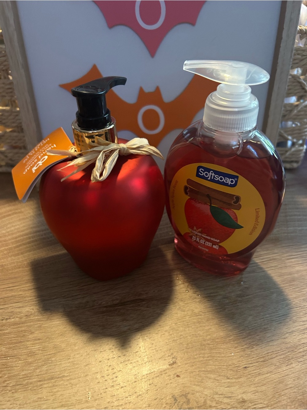 Red Apple Hand Soap + Red Decorative Pump Bottle and Softsoap